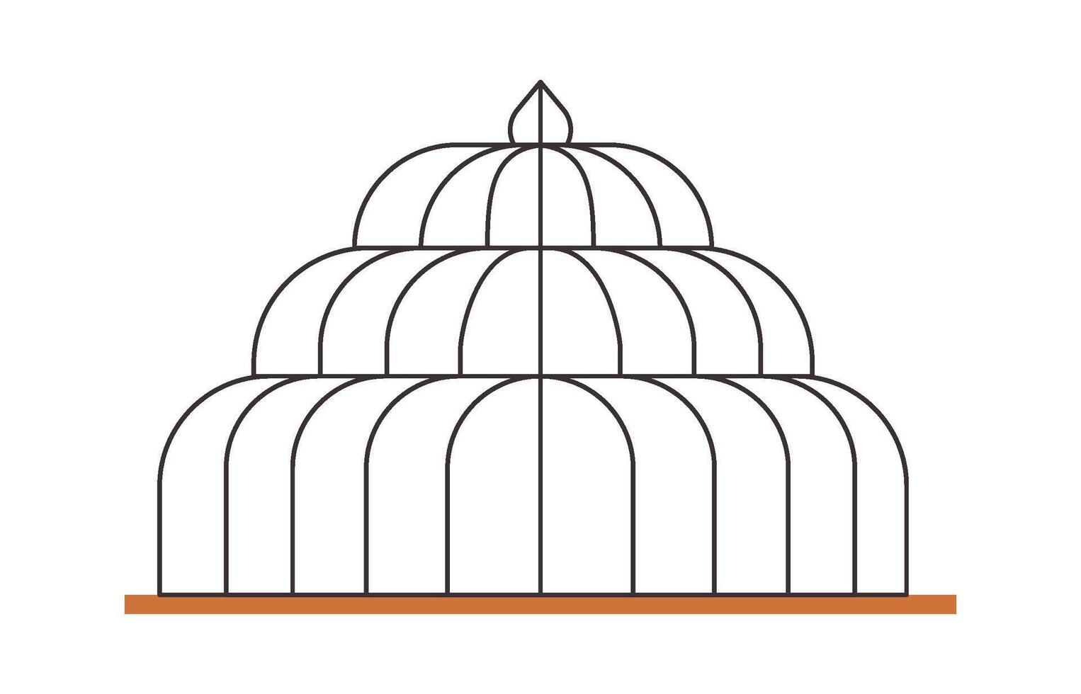 Decorative Glass building for plant cultivation flat icon vector
