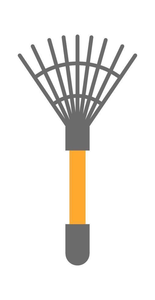 Garden rake flat icon Gardening tool vector