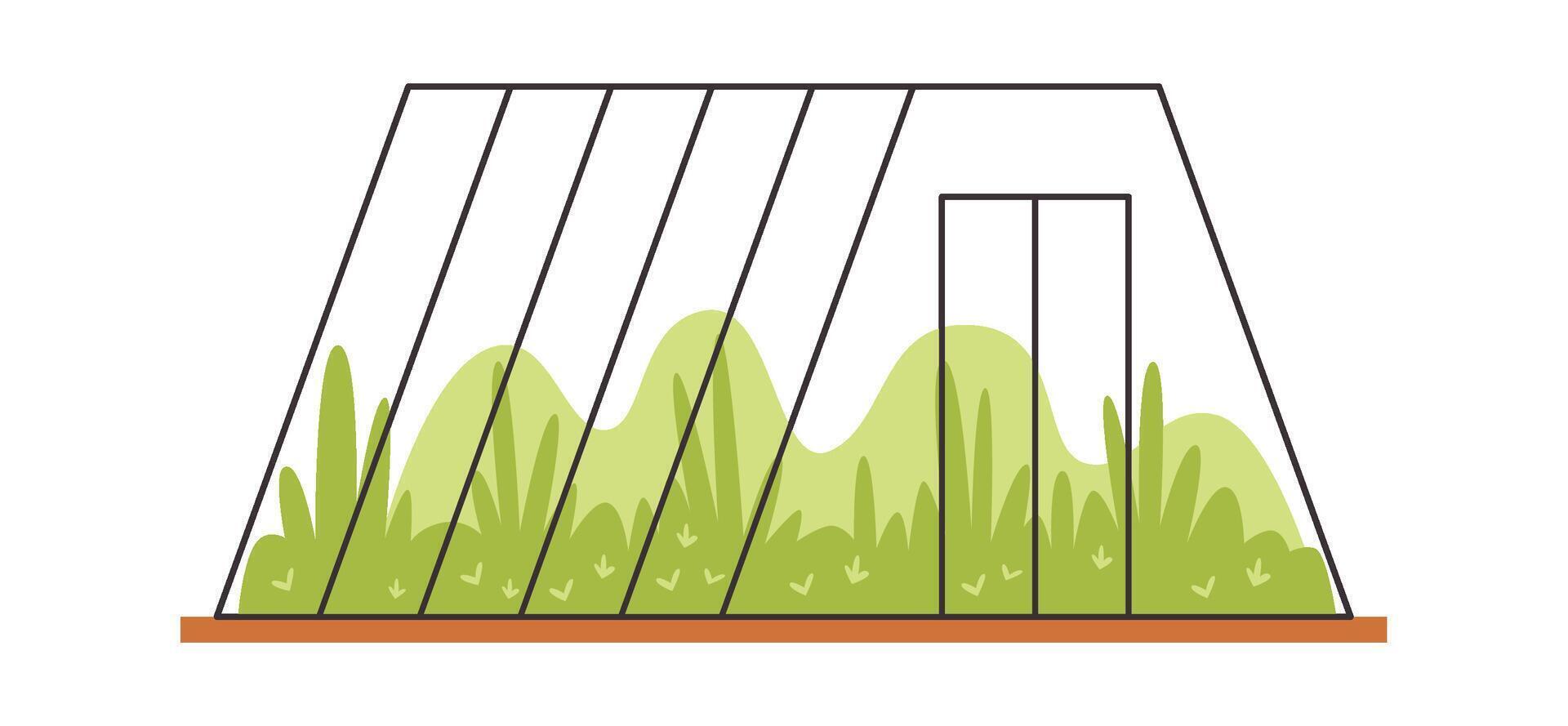 Greenhouse for cultivation plants flat icon Illustration vector