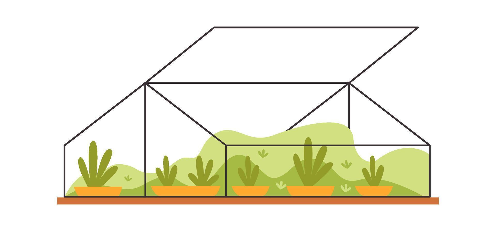 Greenhouse for cultivation plants flat icon vector