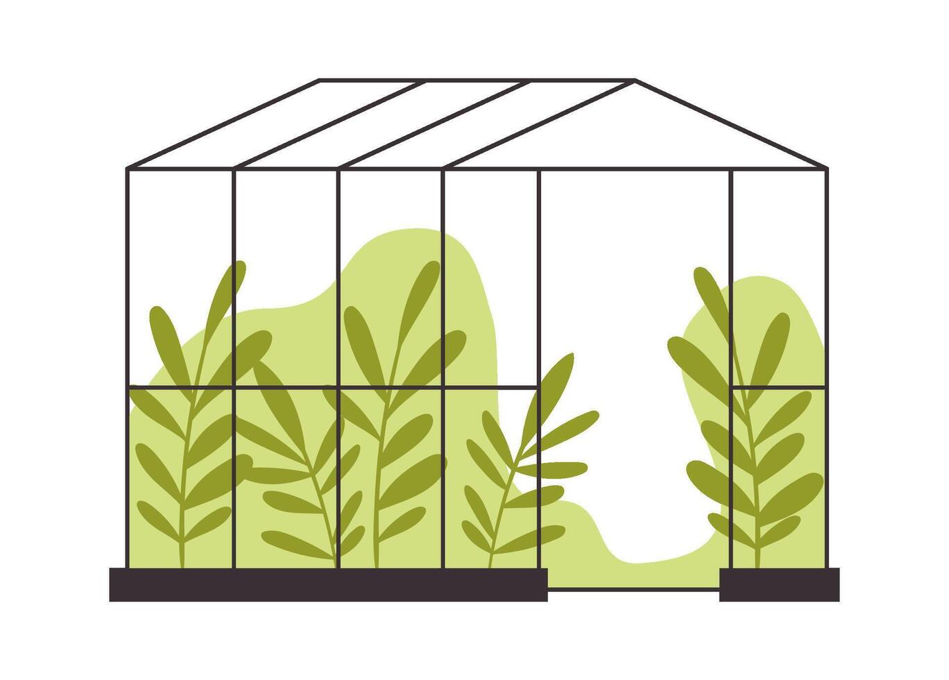 Greenhouse for cultivation plants flat icon Flat Illustration vector