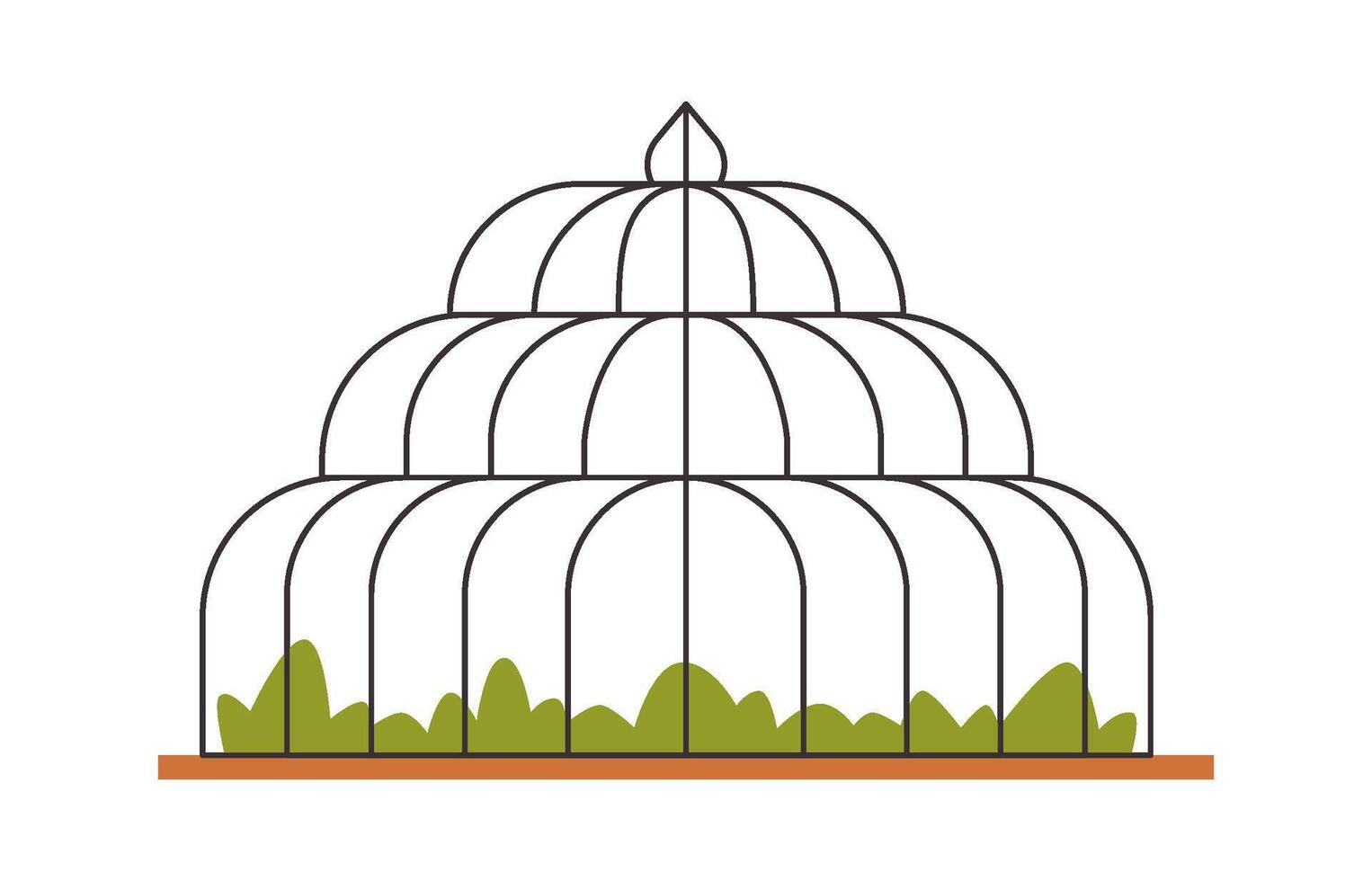Decorative greenhouse for cultivation plants flat icon vector