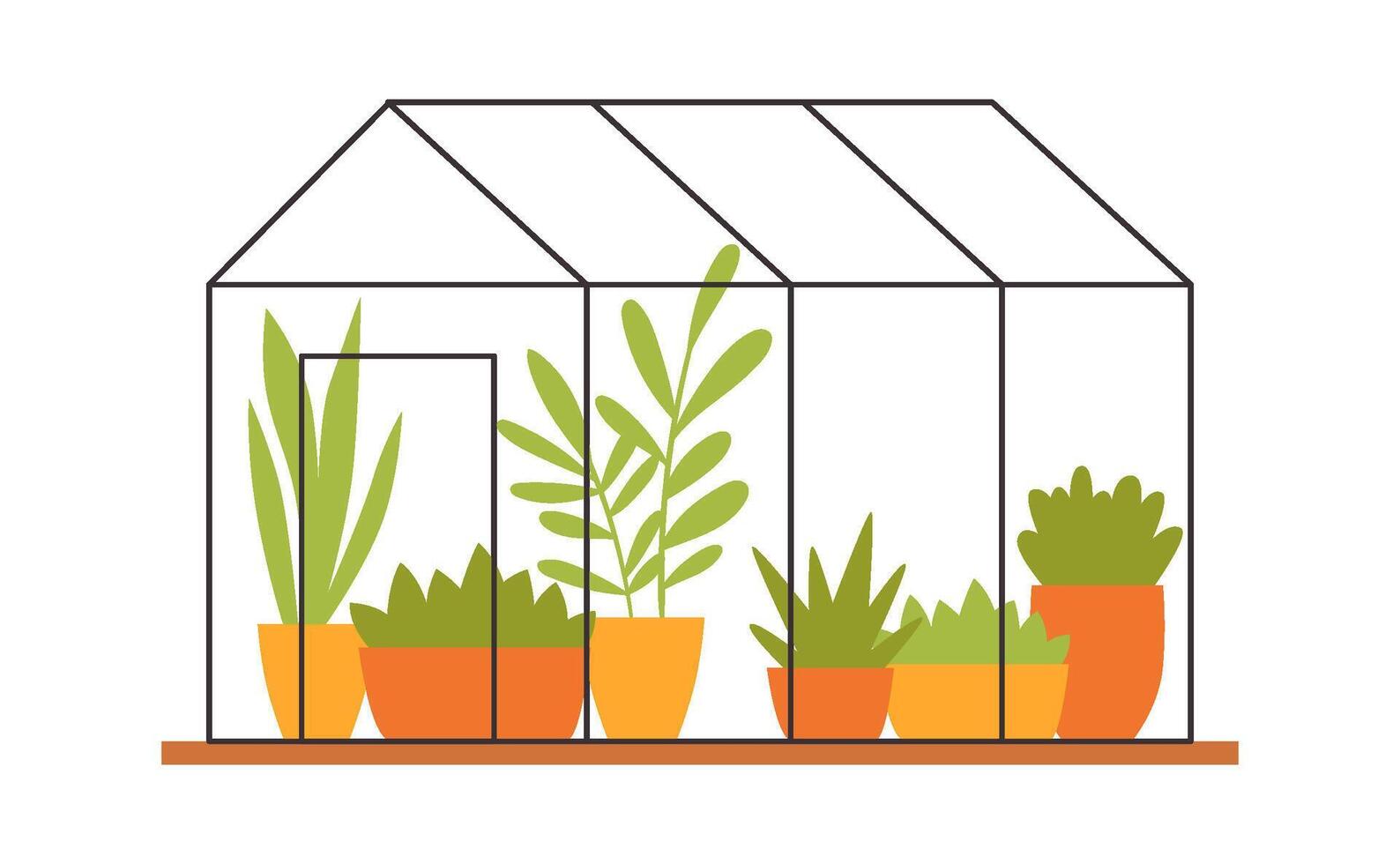 Greenhouse for cultivation plants flat icon Flat Illustration Icon vector