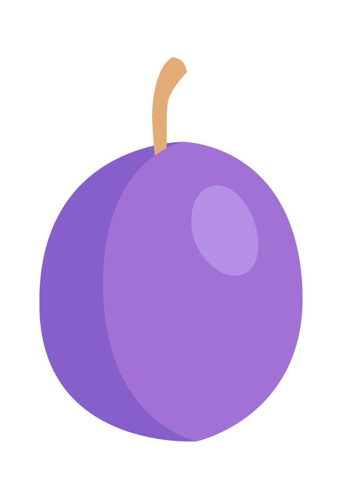 Plum fruit tree flat icon Organic garden berry vector