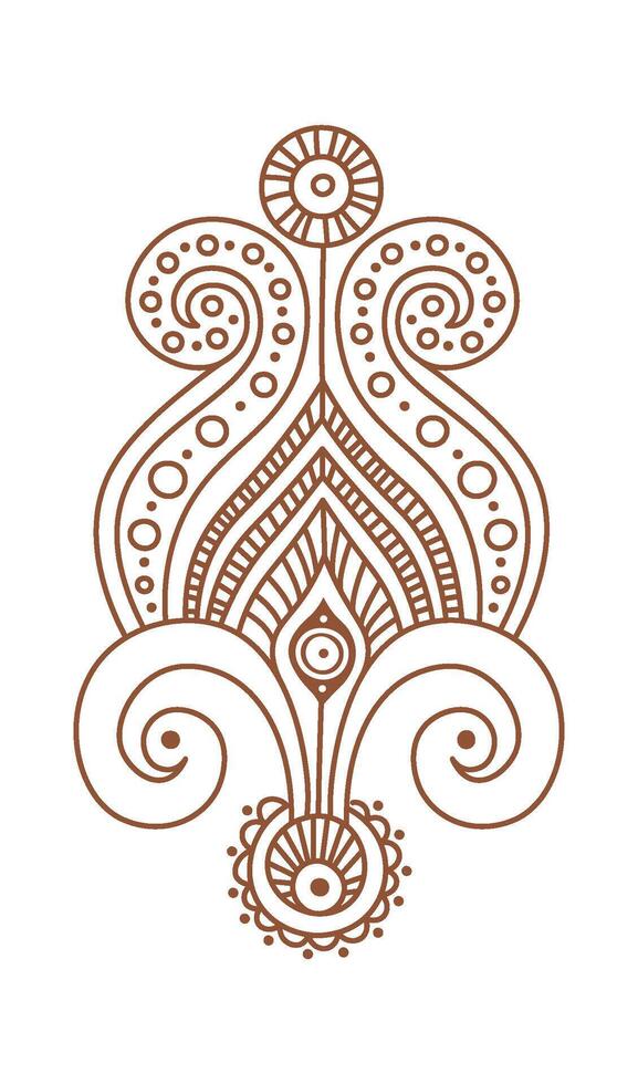 Illustration Mehendi flat icon Indian body art and temporary skin decoration vector