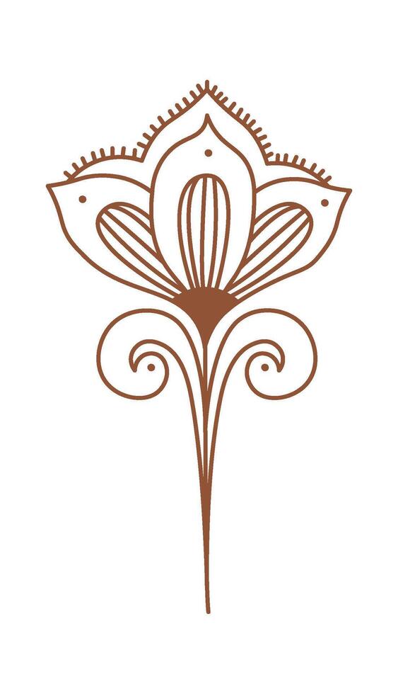 Drawn Mehendi flat Indian body art and temporary skin decoration vector