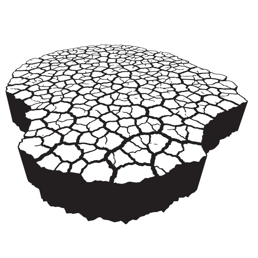 illustration of cracked earth surface depicting drought or arid land conditions vector