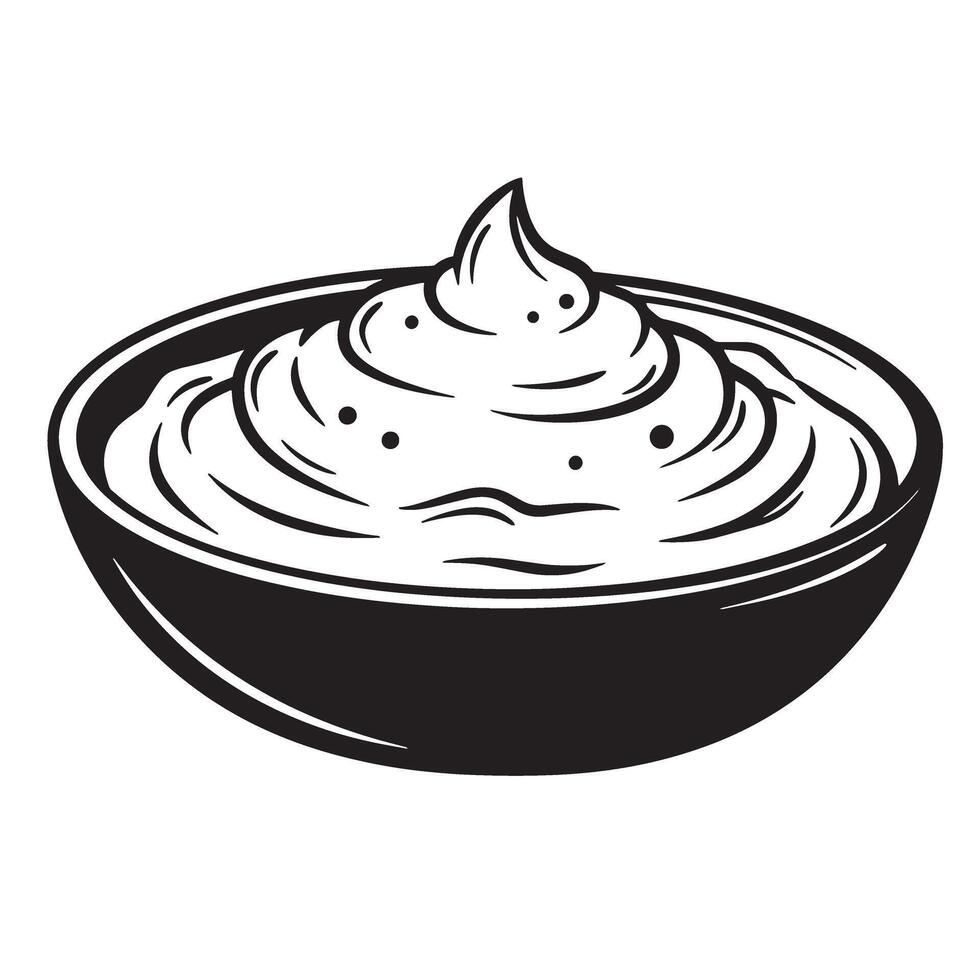 Creamy swirl in a bowl vintage Art food dessert vector