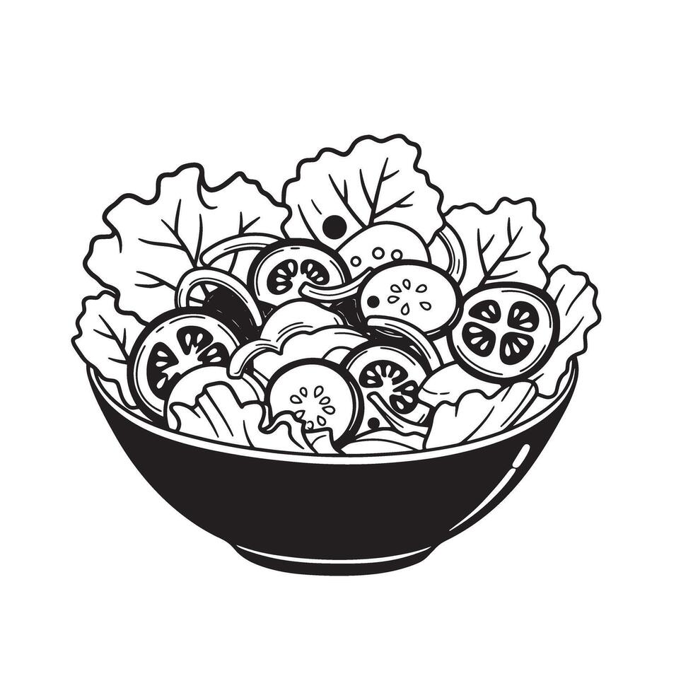 Fresh Salad Bowl With Sliced Vegetables And Lettuce cucumber tomato vector