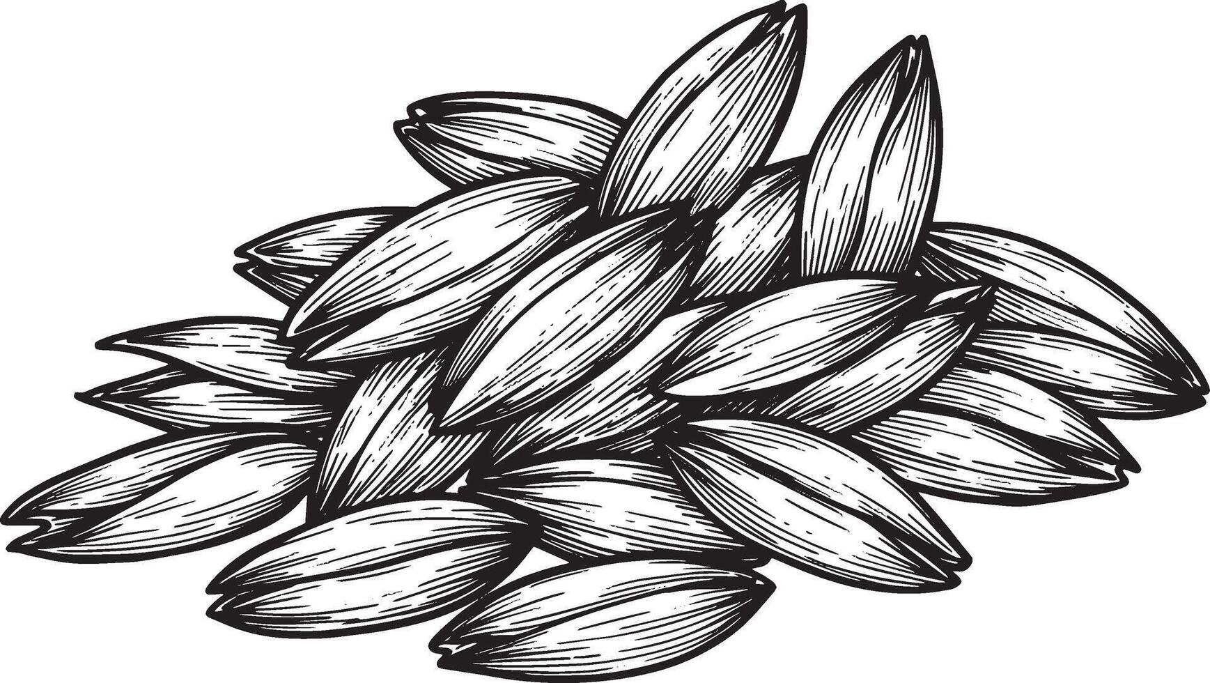 Pile of grain seeds with detailed linework heap agriculture vector