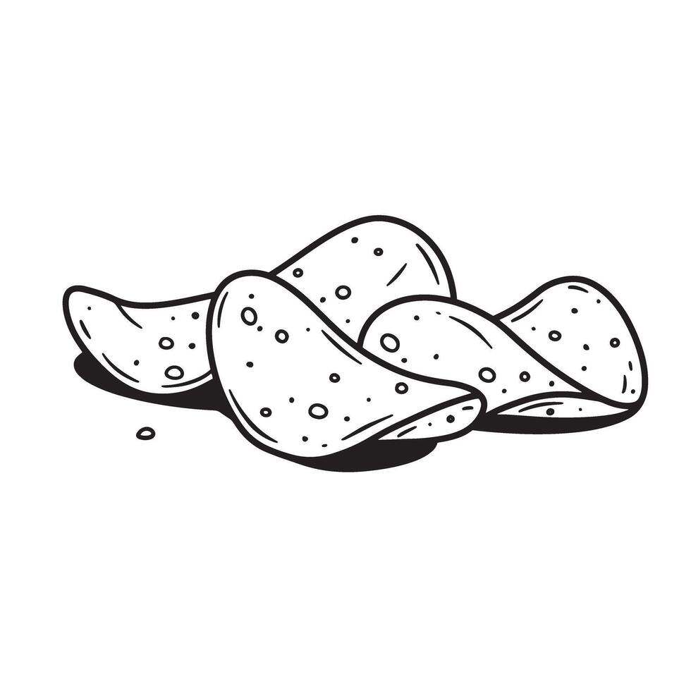 Hand Drawn Potato Chips snack food vector
