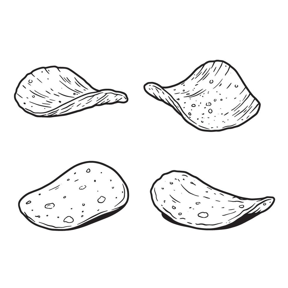 Potato chips snack food vintage Art crispy crunchy vector
