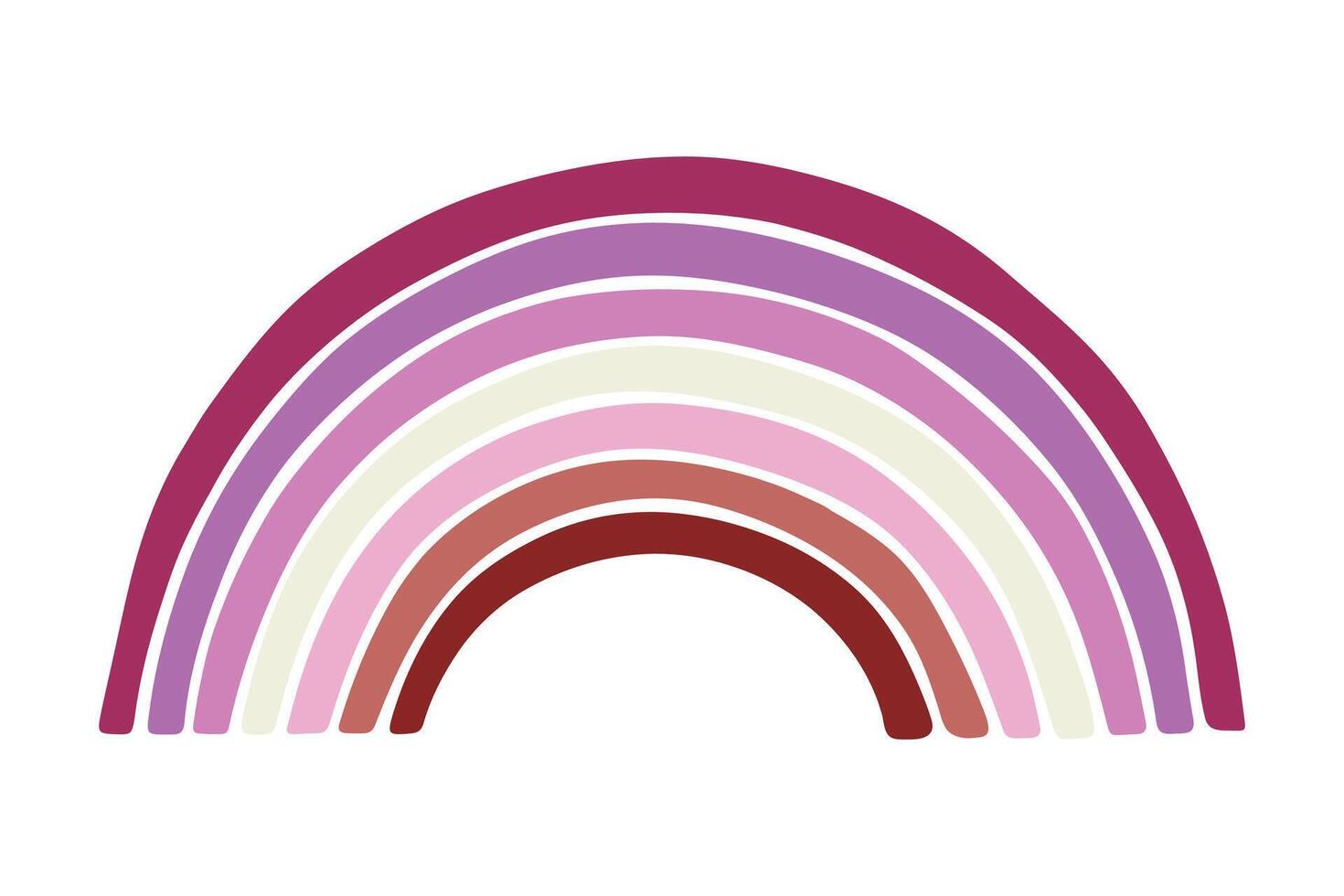 Colorful rainbow shape Lesbian pride flag Happy pride day LGBTQ community Pride Month hand drawn doodle for posters, stickers, logo, cards two vector
