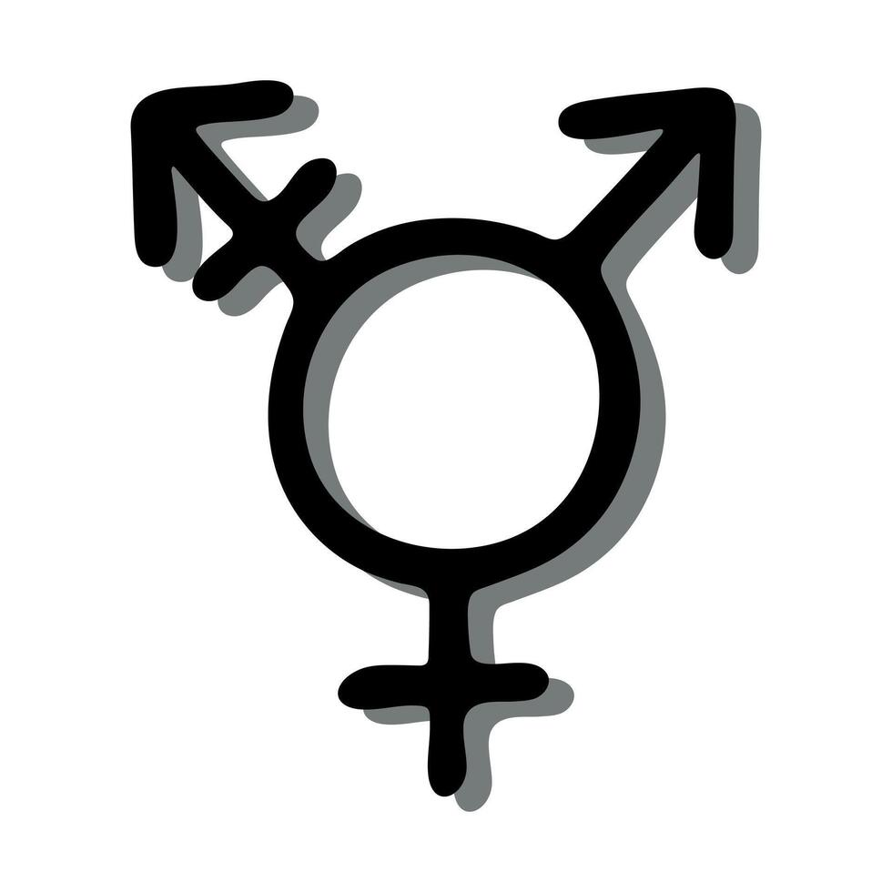 Hand drawn transgender gender identity icon Symbol used to represent sex and gender seven vector