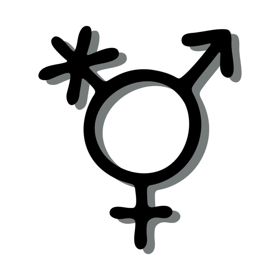 seven Hand drawn transgender gender identity icon Symbol used to represent sex and gender vector