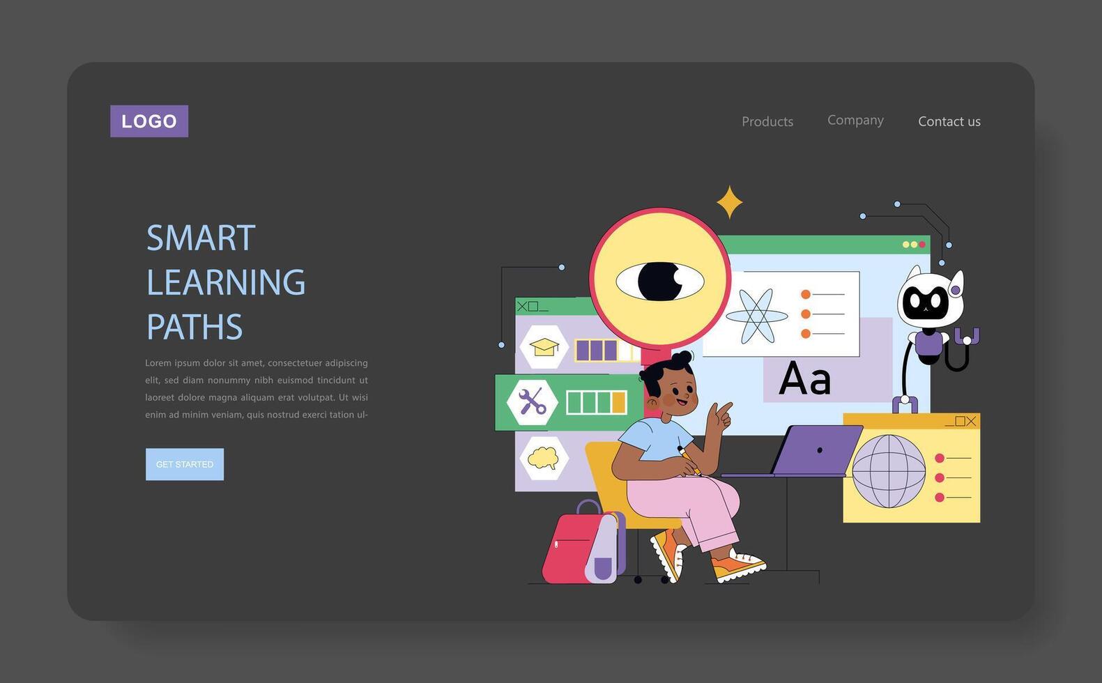 Smart Learning Path with Illustration Concept vector
