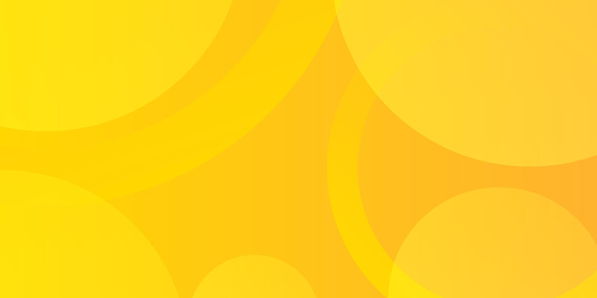 Vibrant yellow abstract background with dynamic circular shapes. Suitable for summer promotions, posters, and banner ads. vector