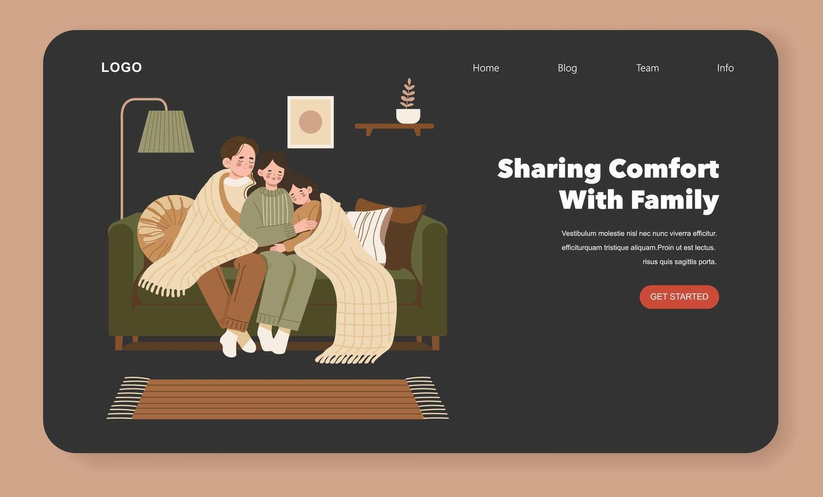 Family sharing comfort on a sofa vector