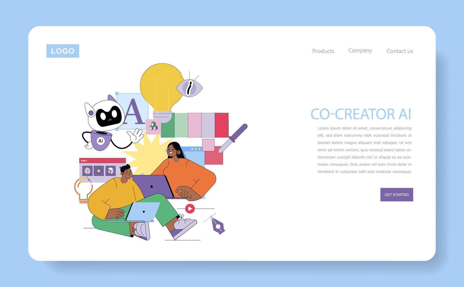 Co-Creator AI platform illustration vector
