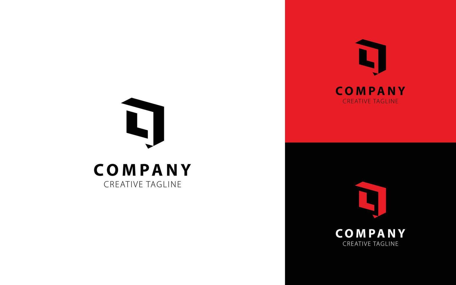 Letter Q 3D logo design with isometric top-left view for your brand vector