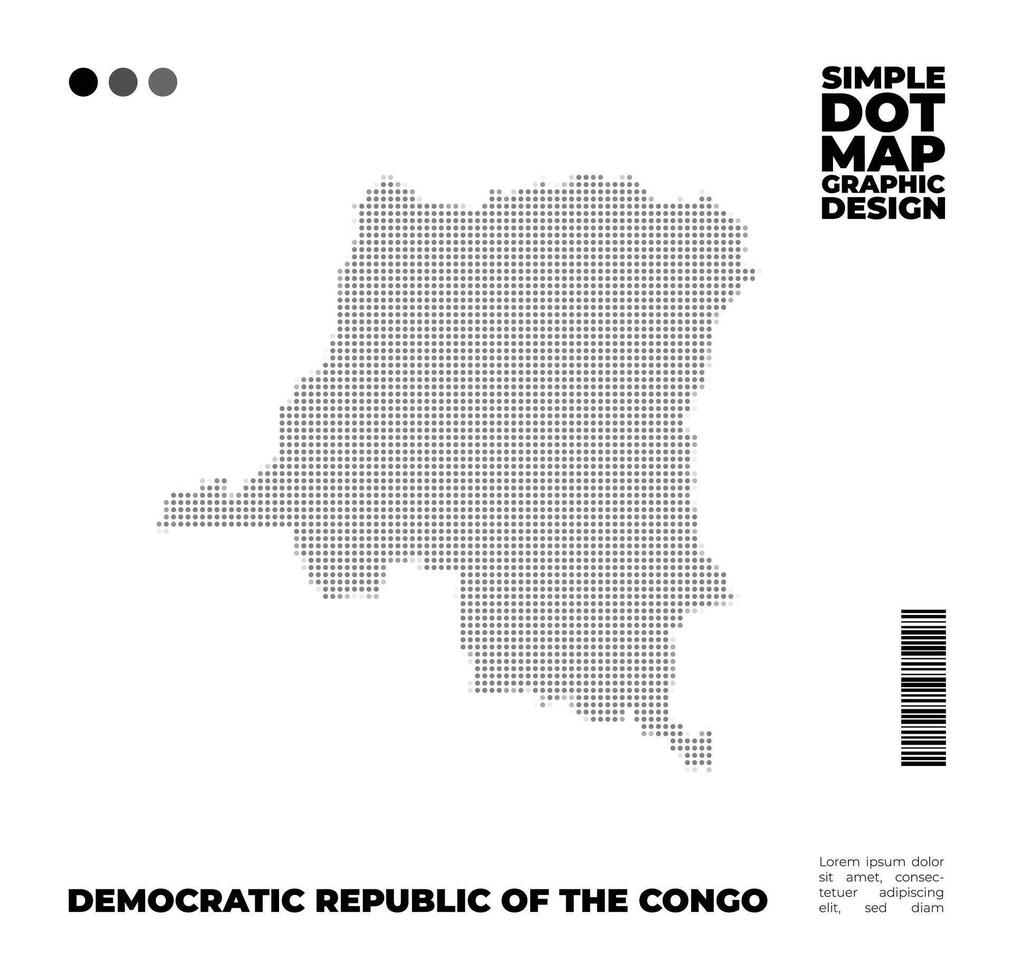 Democratic Republic of the Congo minimalist dot map design use for infographic element vector