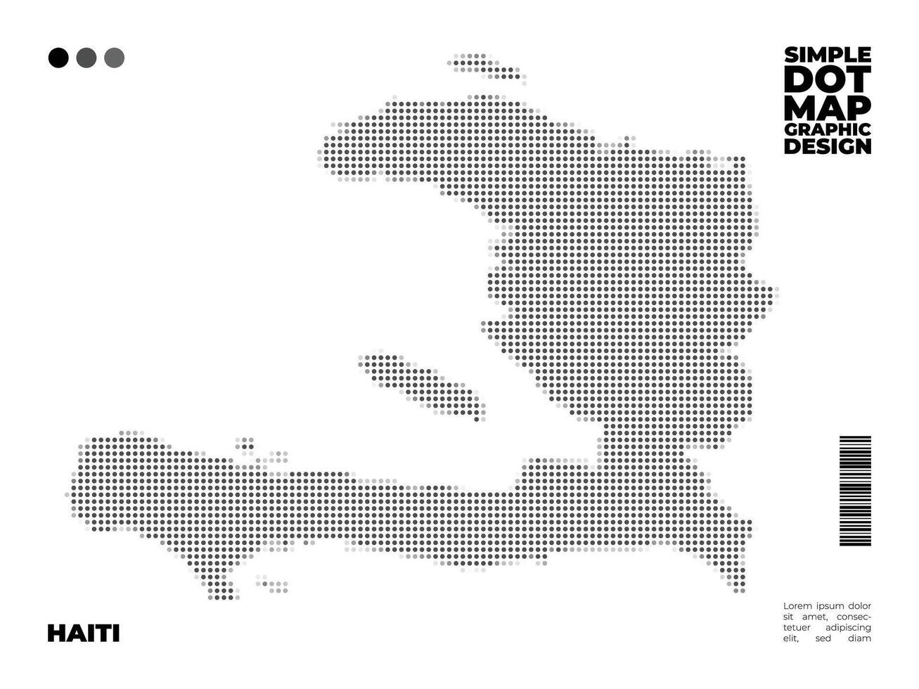 Haiti minimalist dot map design use for infographic element vector