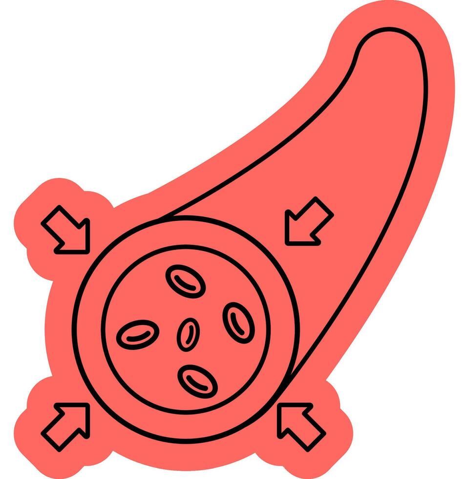 Vasoconstriction Mechanism icon vector