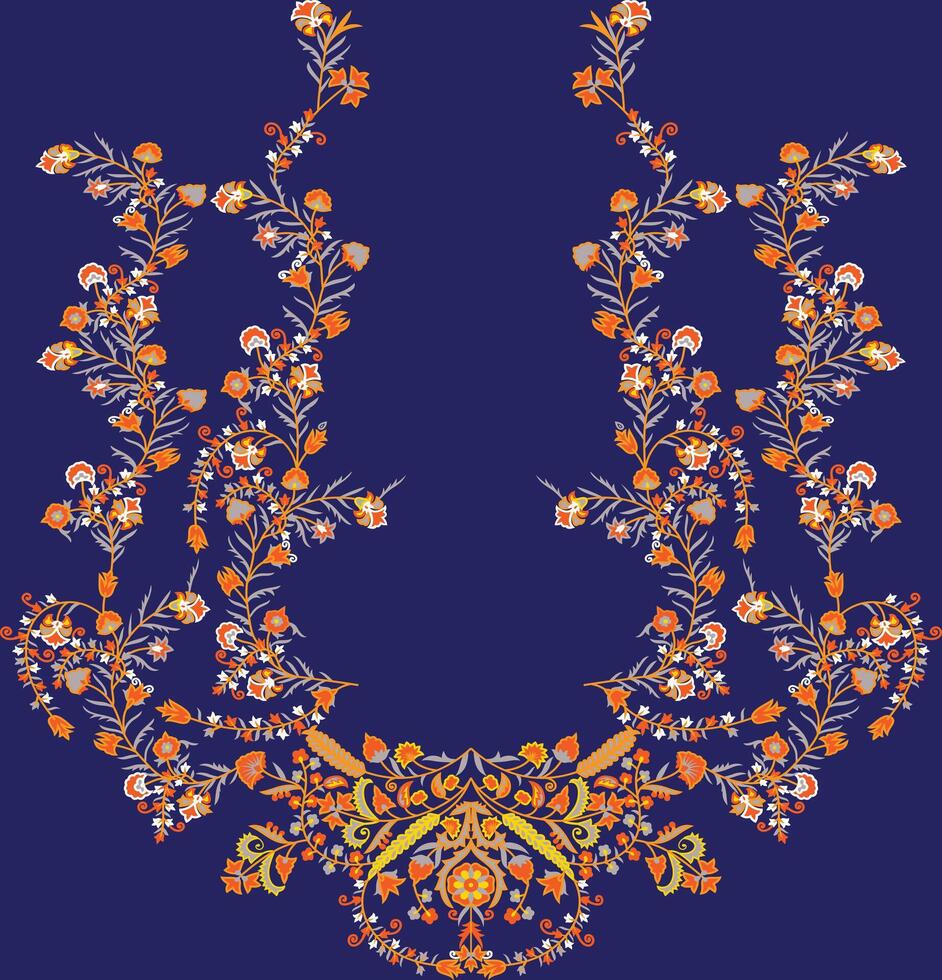 Seamless pattern with stylized ornamental flowers in retro, vintage style. Jacobin vector