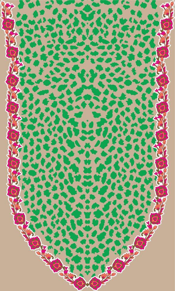 Abstract flowers watercolor Textile digital design motif pattern ornament abstract border rug ethnic vector