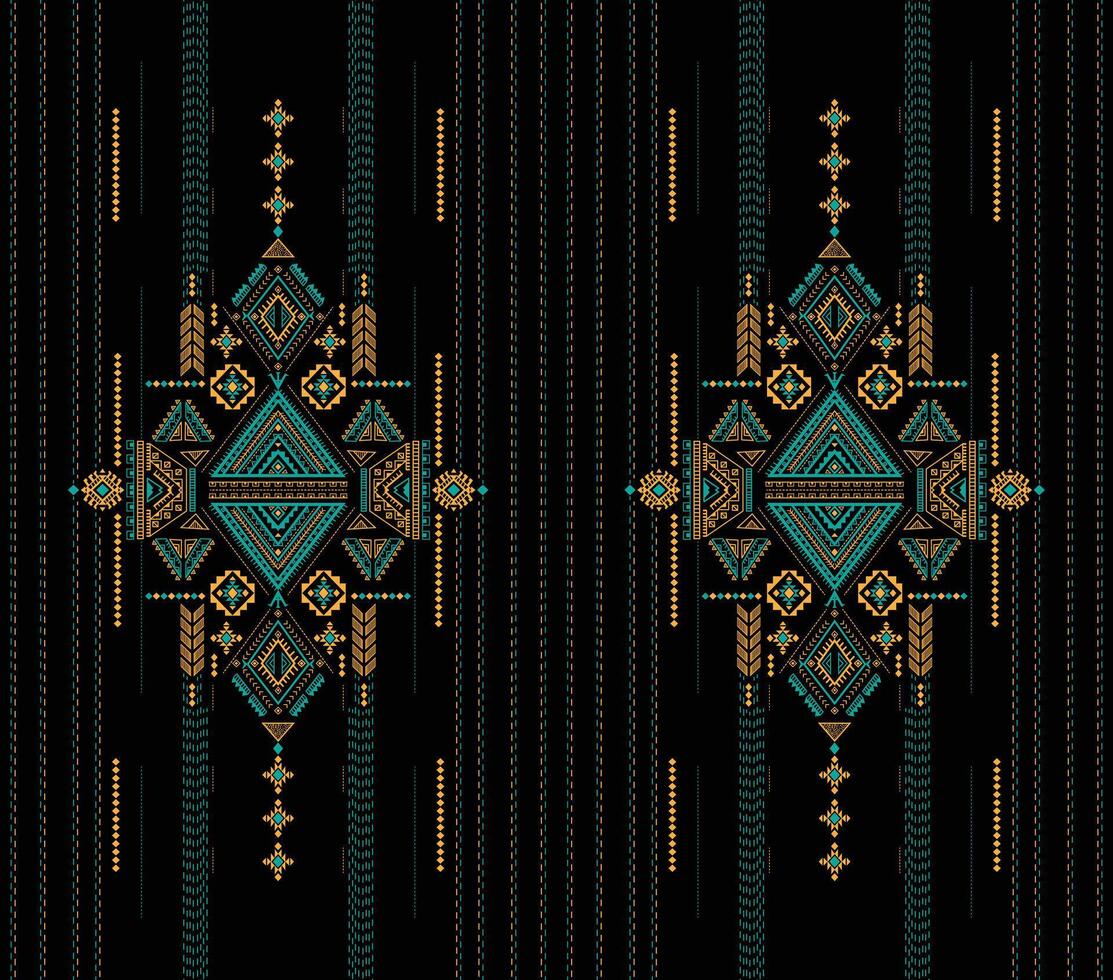 Cross Stitch. Pixel. Geometric ethnic pattern. Traditional. Design for clothing, fabric, background, vector
