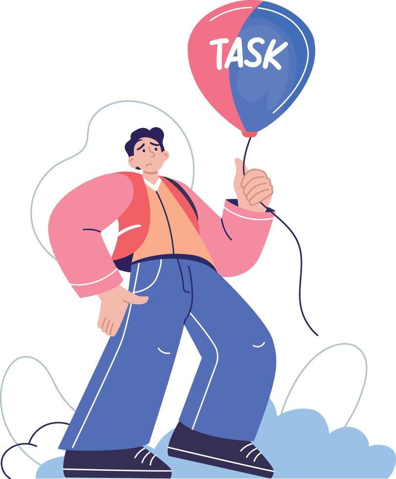 Person with balloon labeled task vector