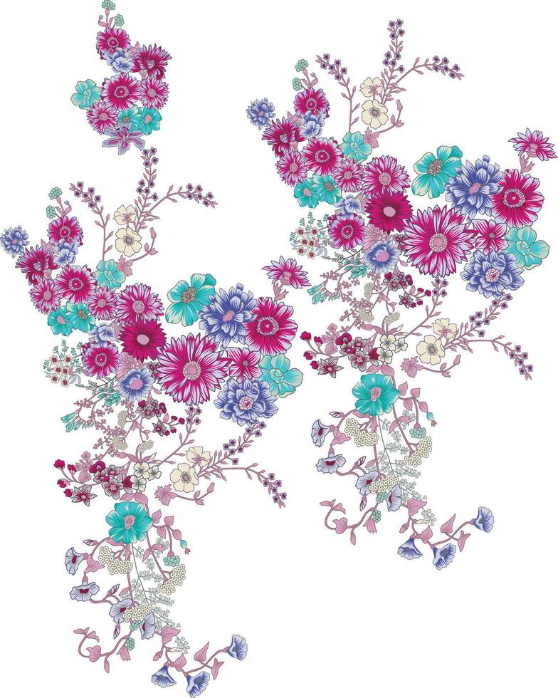 Colorful floral pattern design vector