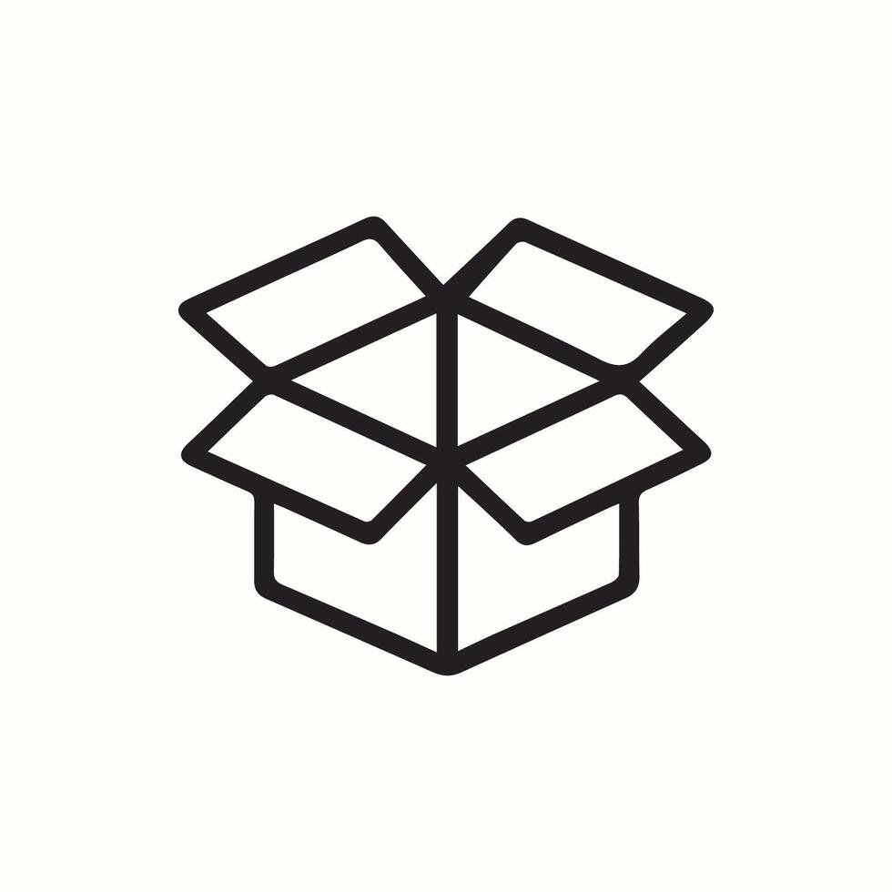 Unveiling the Box A Clean and Simple Icon for Modern Design Projects vector