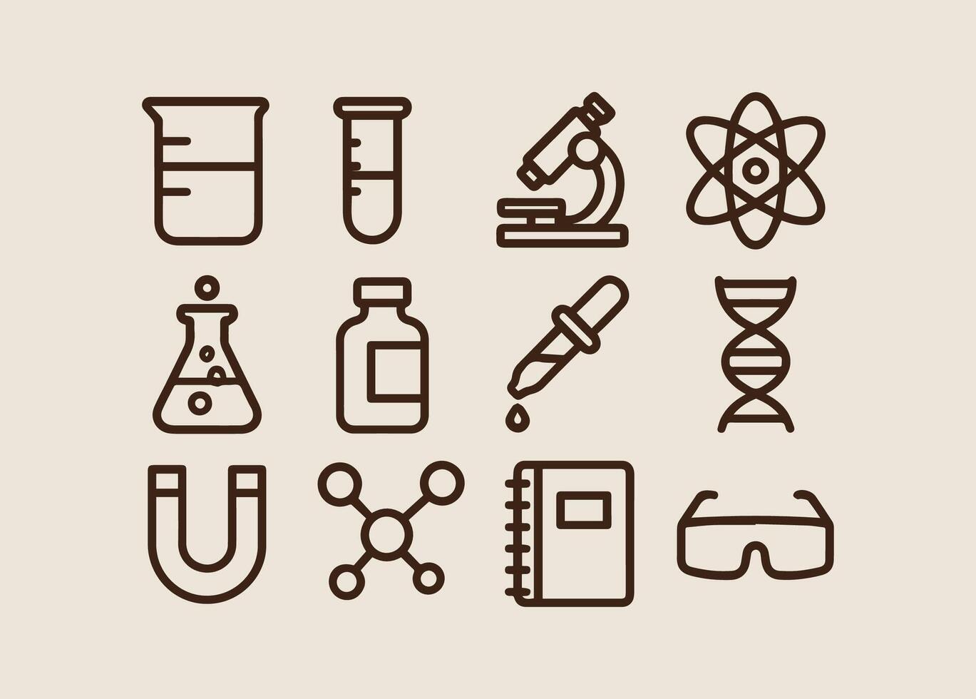 Science Exploration Kit Essential Icons for Discovery and Learning vector