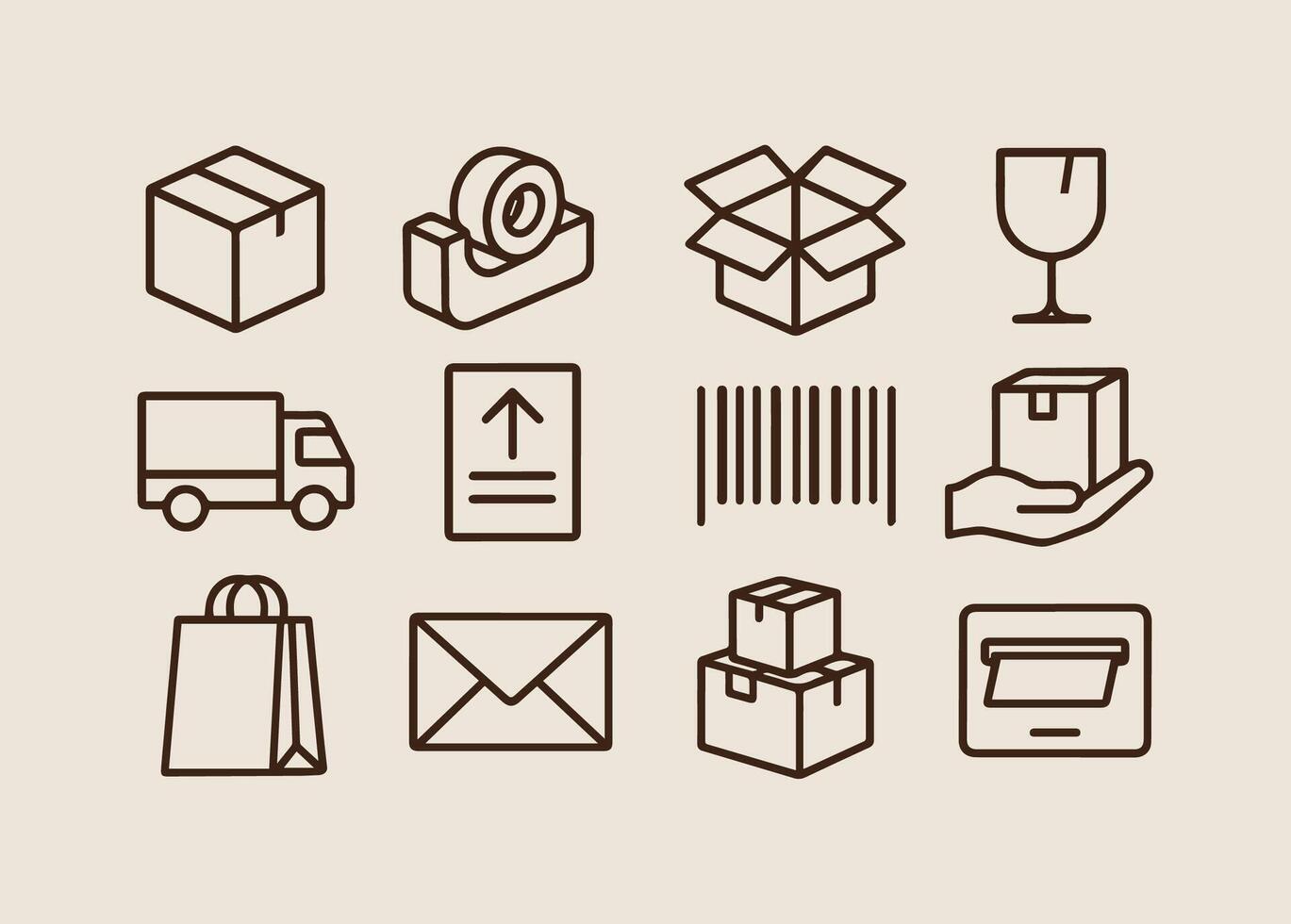 Delivery and Packaging Icons Offering Wide Variety of Shipping Symbols vector