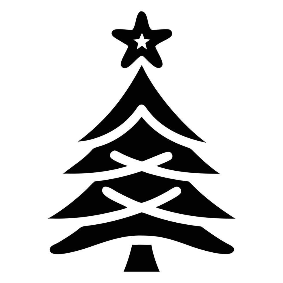 Stylized Christmas tree with star and branch detail is designed for application vector