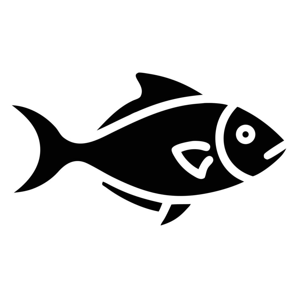 Black fish swims gracefully, illustrating aquatic life on a white background vector