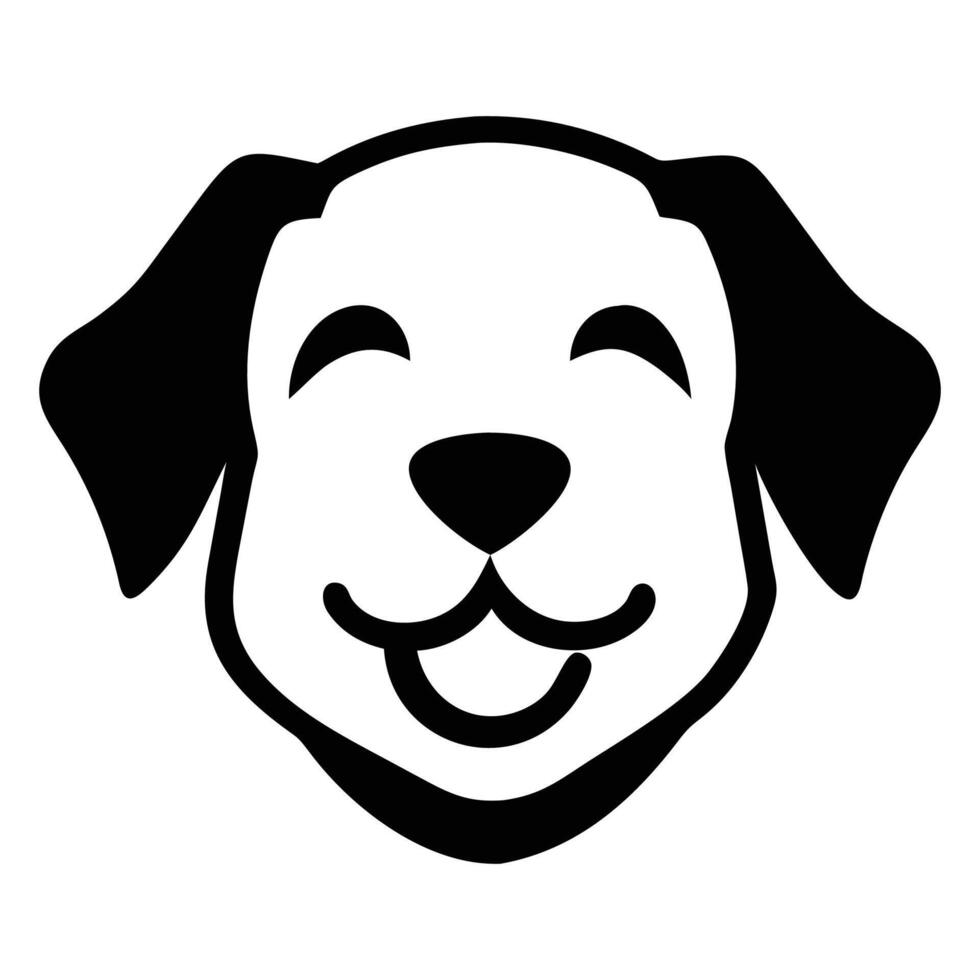 Cheerful dog face with a big smile shows happiness and exudes positivity vector
