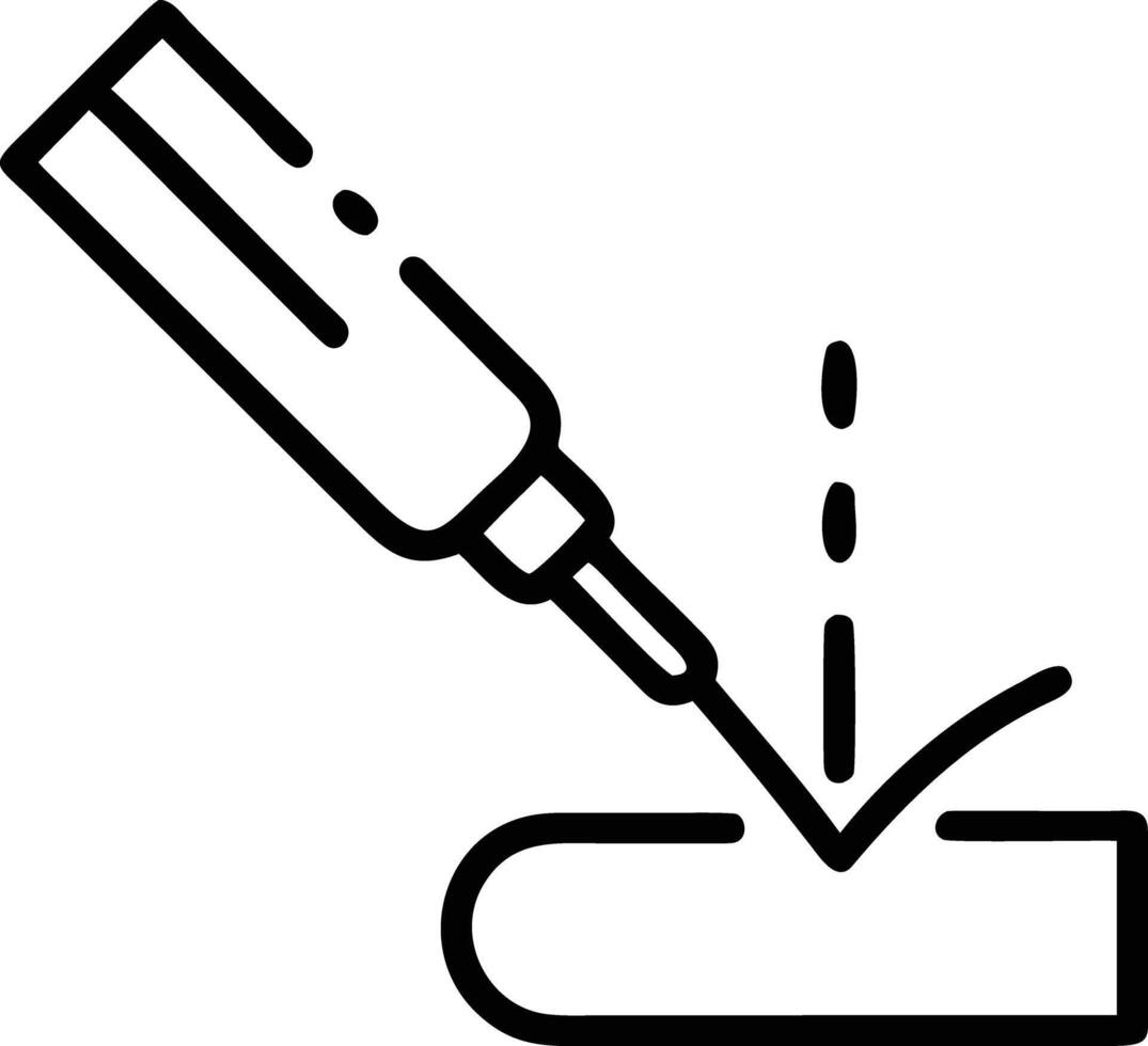 Line art of glue stick applying adhesive on surface for various design vector