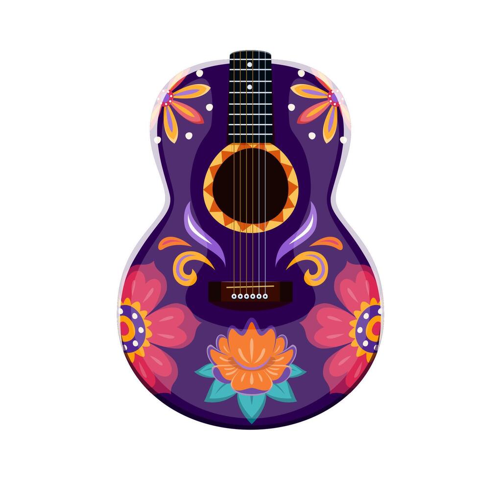 Day of the Dead font acoustic guitar digit 8 eight vector