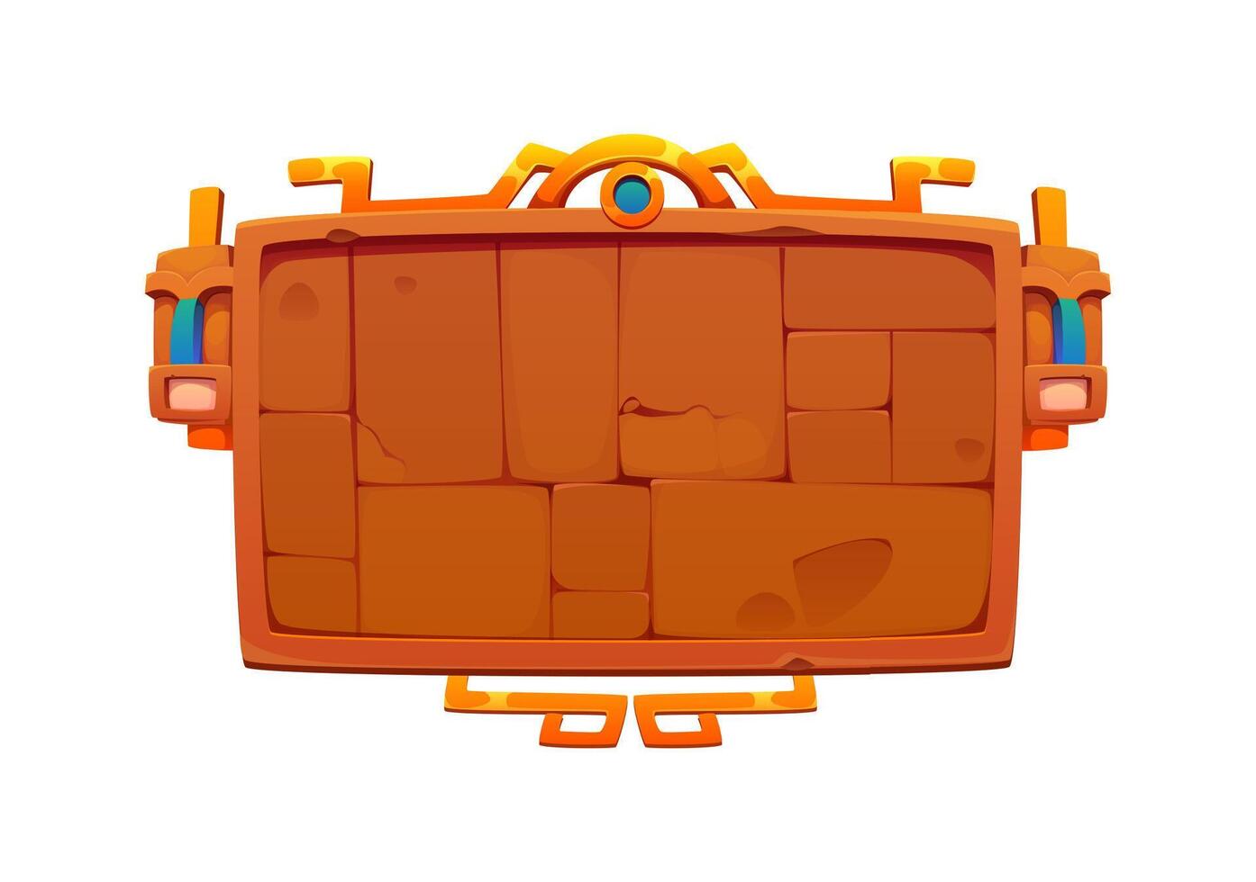 Aztec Inca Maya stone wall, Mexican tribal asset vector