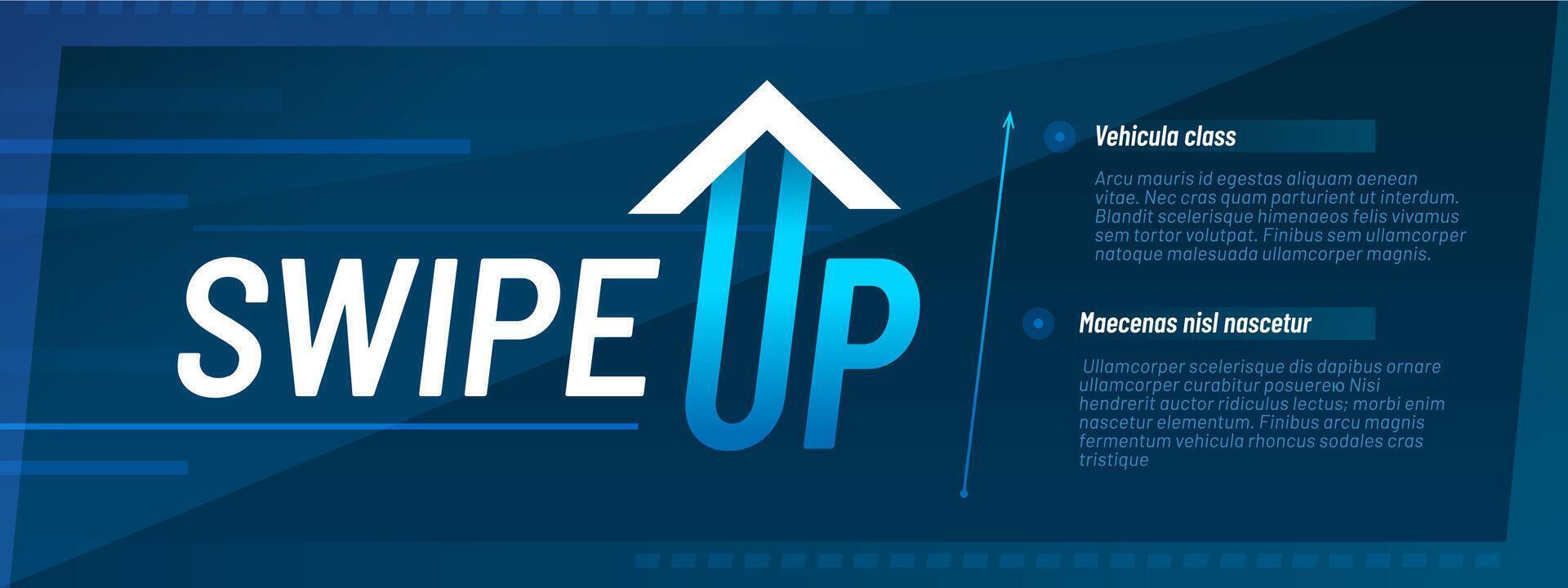 Swipe up banner, arrow on abstract background vector