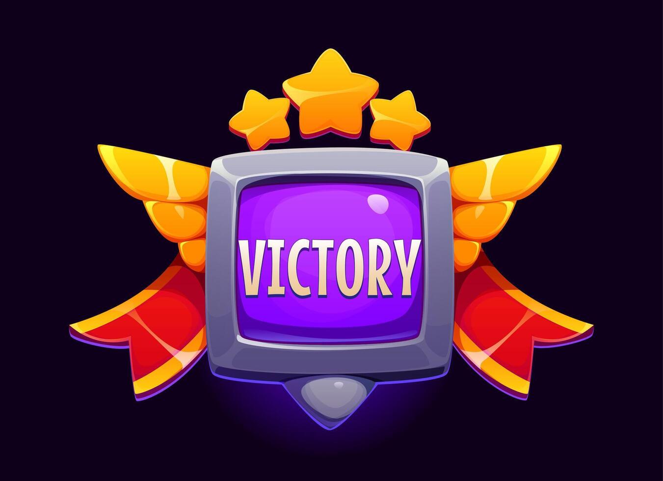 Victory award game icon, Ui badge object vector