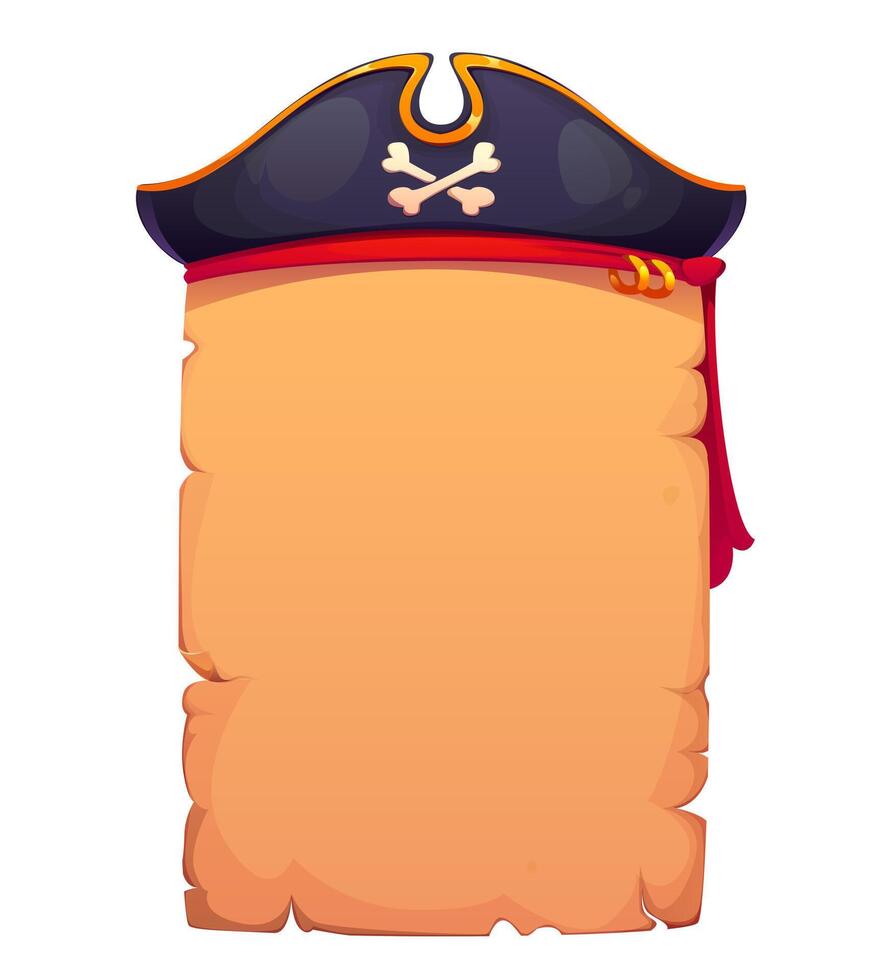 Vintage medieval manuscript scroll paper with hat vector