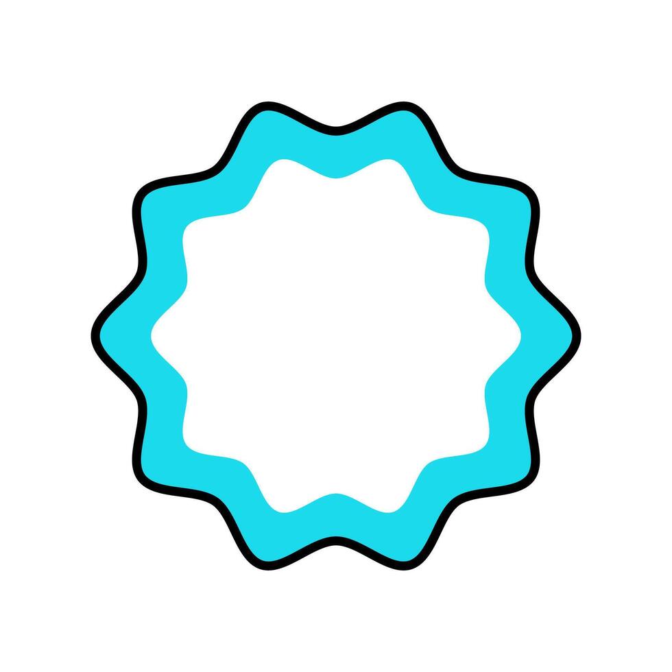 A blue and white circle with a black outline on white vector