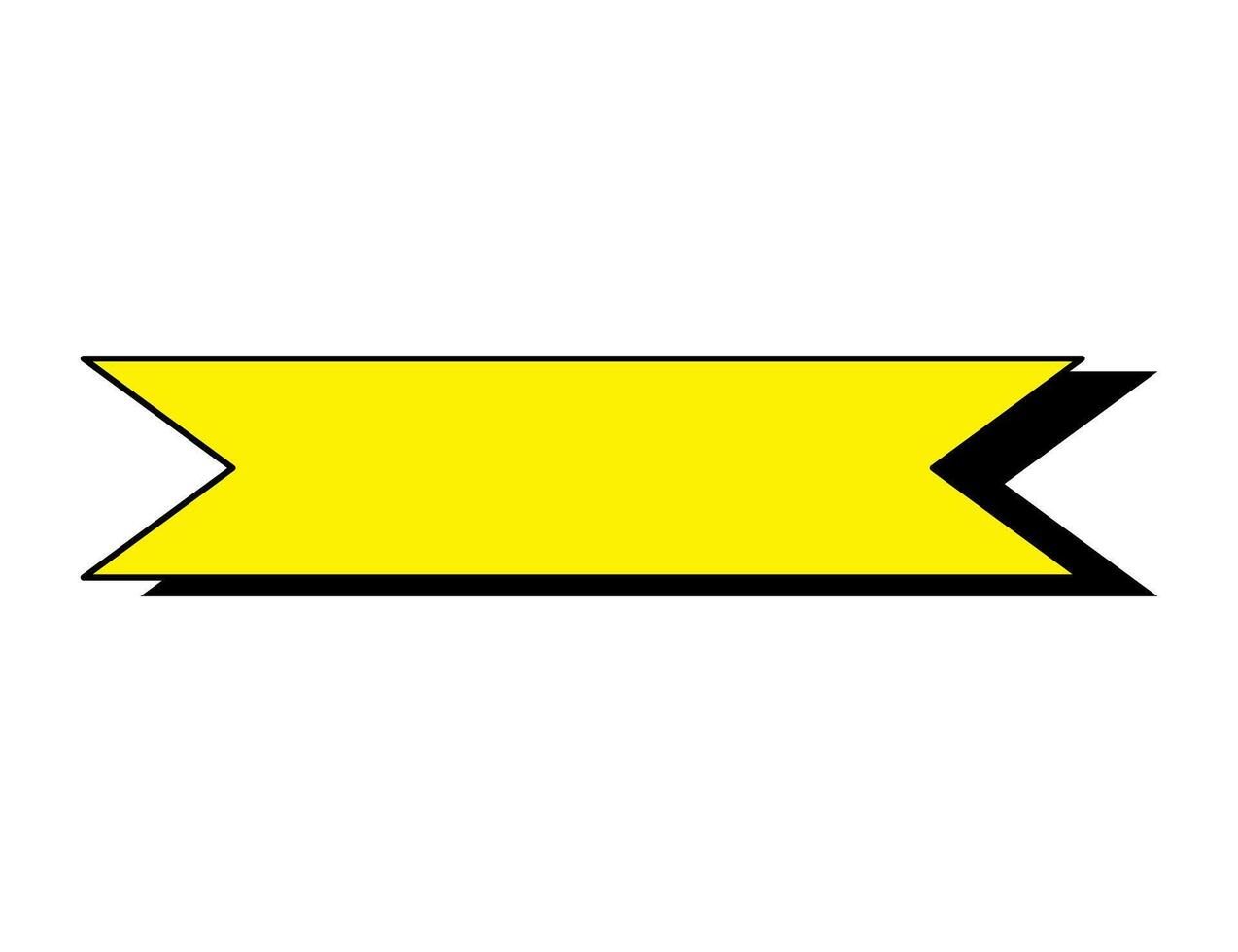 A yellow ribbon with a black arrow on a white background vector