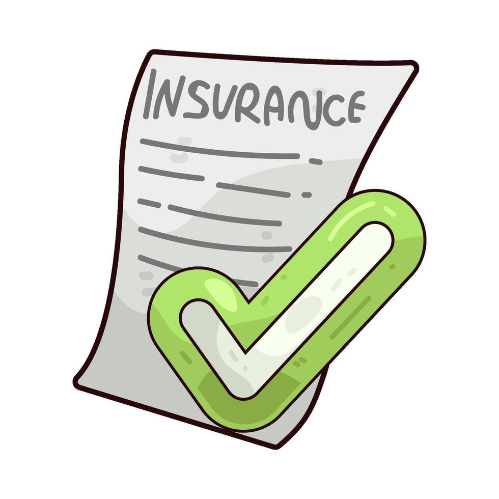 insurance policy with checklist vector
