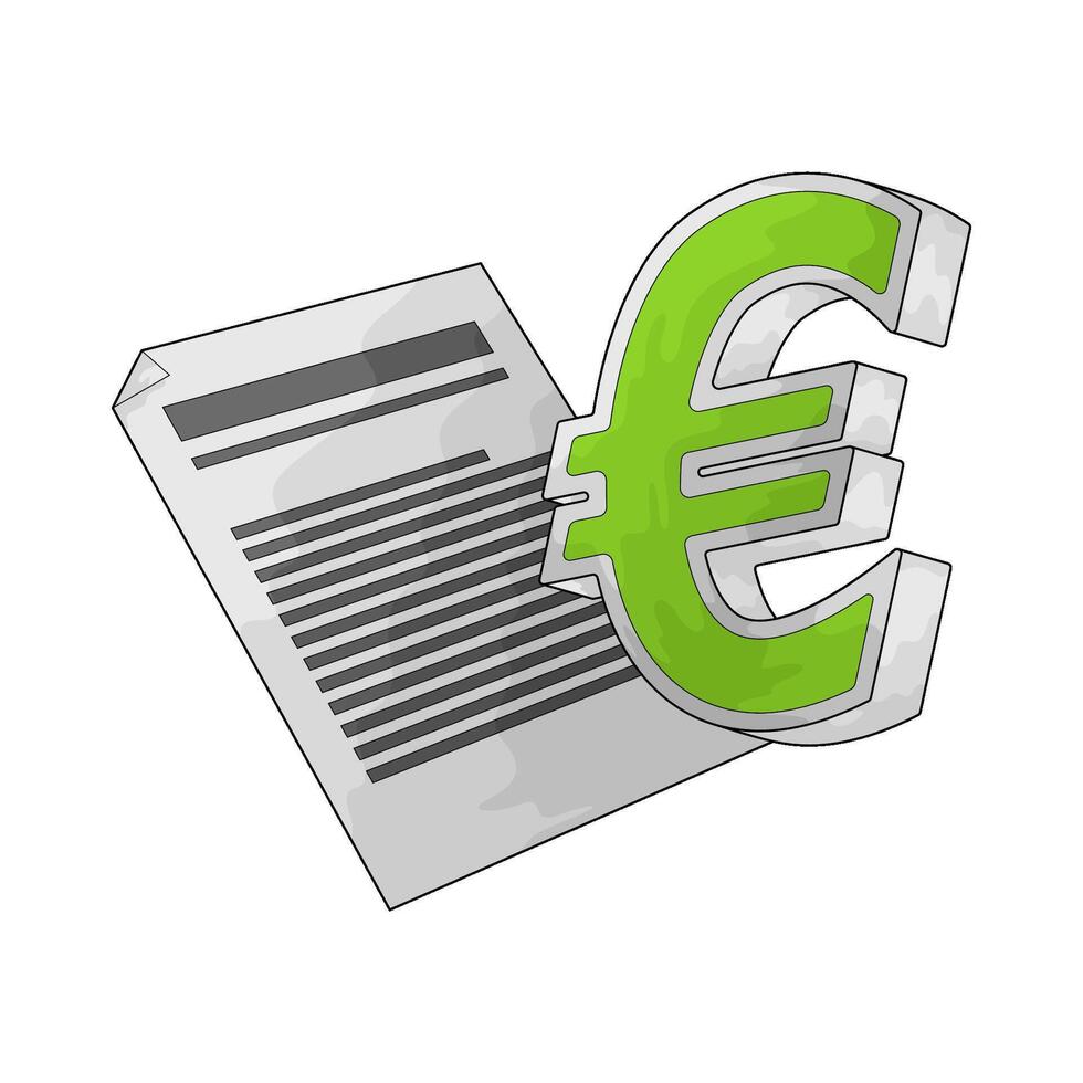 Investment document with euro sign vector