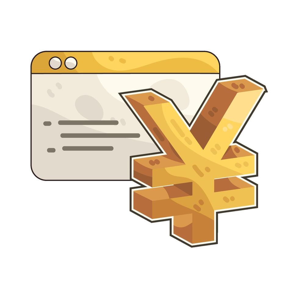 Web with Yen Sign vector