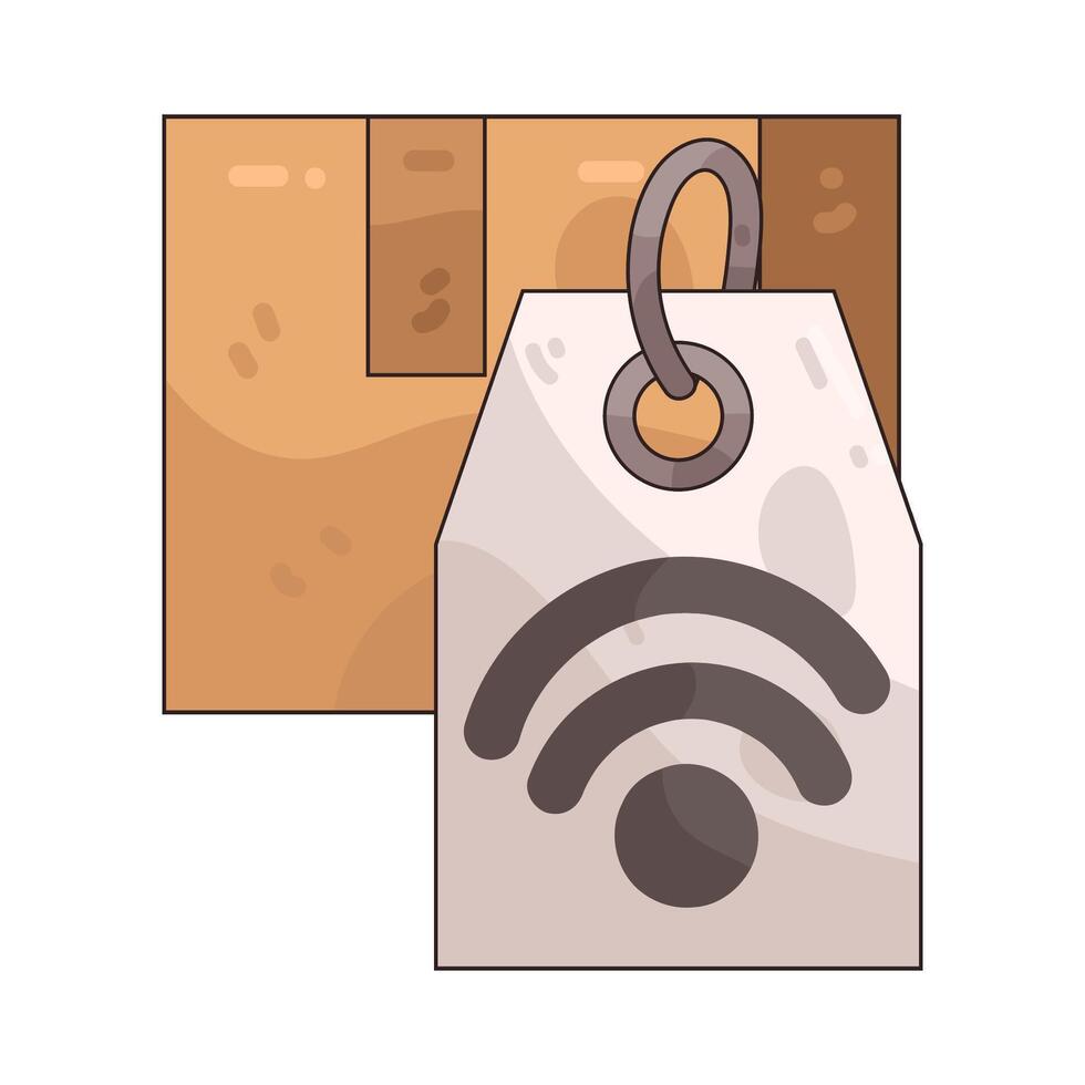 cardboard box with price tag vector